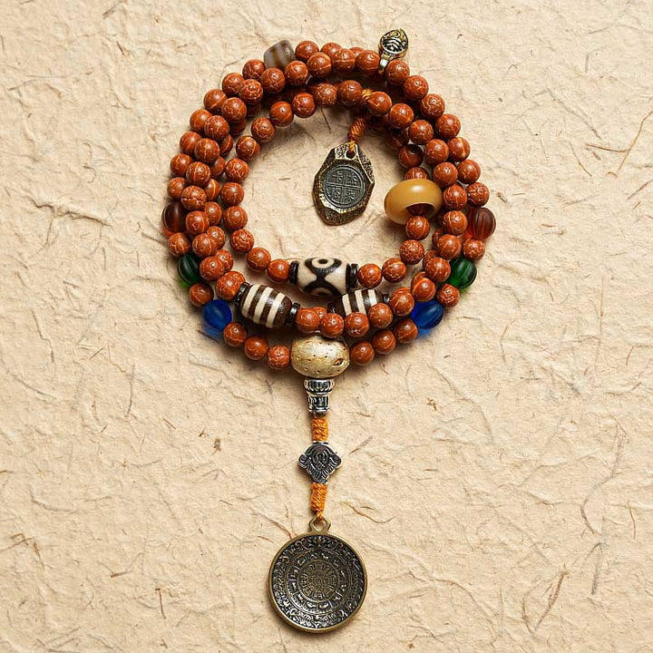 Buddha Stones Tybet Bodhi Nasiona 108 Mala Koraliki Mądrość Pokój Bransoletka Naszyjnik