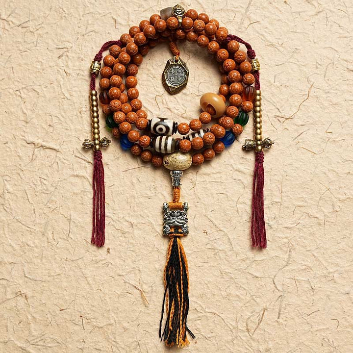 Buddha Stones Tybet Bodhi Nasiona 108 Mala Koraliki Mądrość Pokój Bransoletka Naszyjnik