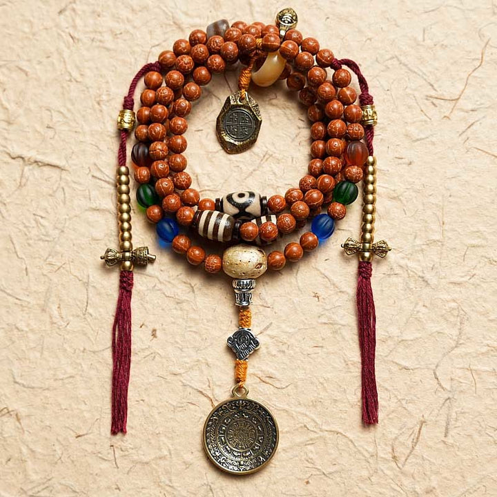 Buddha Stones Tybet Bodhi Nasiona 108 Mala Koraliki Mądrość Pokój Bransoletka Naszyjnik