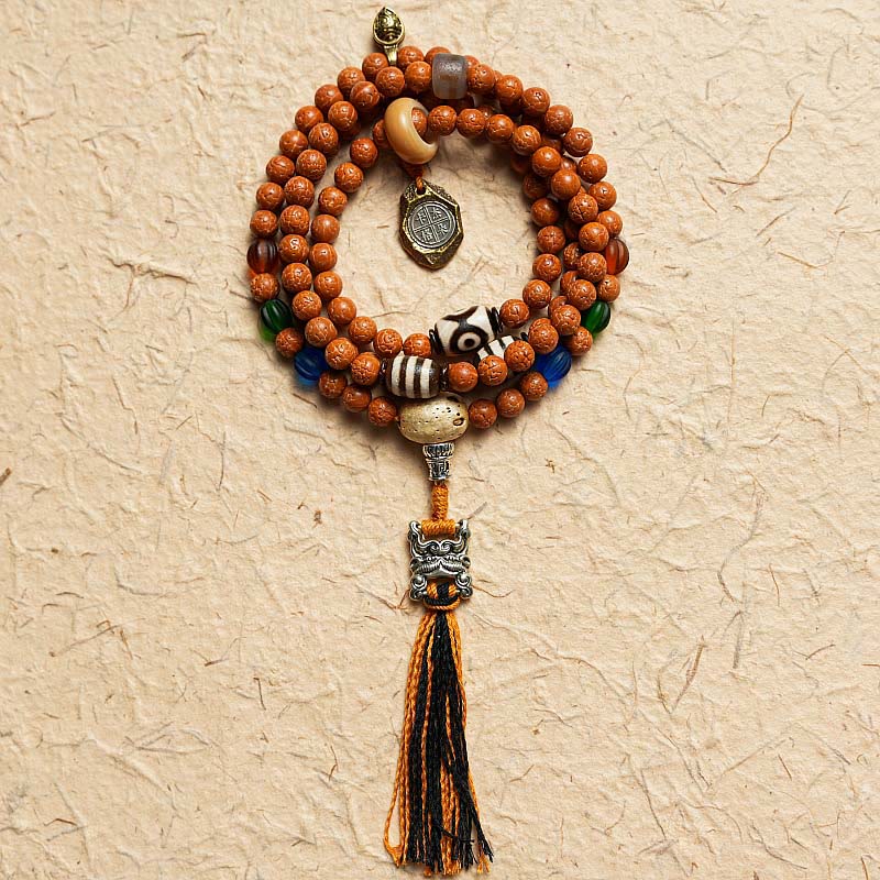 Buddha Stones Tybet Bodhi Nasiona 108 Mala Koraliki Mądrość Pokój Bransoletka Naszyjnik