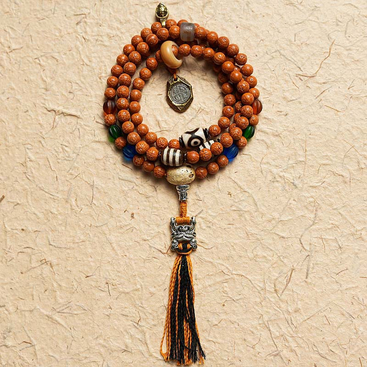 Buddha Stones Tybet Bodhi Nasiona 108 Mala Koraliki Mądrość Pokój Bransoletka Naszyjnik