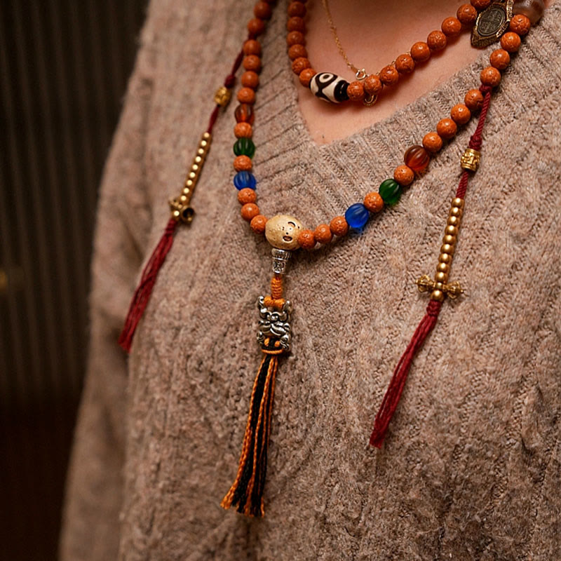 Buddha Stones Tybet Bodhi Nasiona 108 Mala Koraliki Mądrość Pokój Bransoletka Naszyjnik