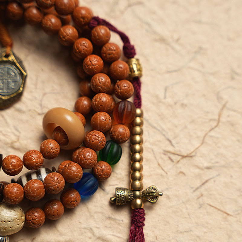 Buddha Stones Tybet Bodhi Nasiona 108 Mala Koraliki Mądrość Pokój Bransoletka Naszyjnik