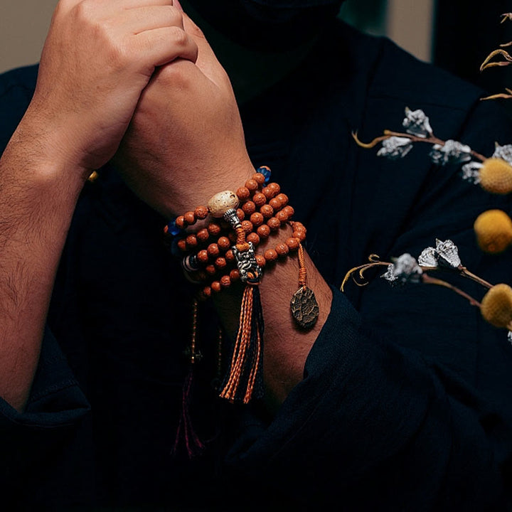 Buddha Stones Tybet Bodhi Nasiona 108 Mala Koraliki Mądrość Pokój Bransoletka Naszyjnik