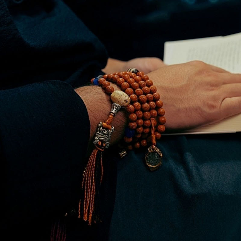 Buddha Stones Tybet Bodhi Nasiona 108 Mala Koraliki Mądrość Pokój Bransoletka Naszyjnik