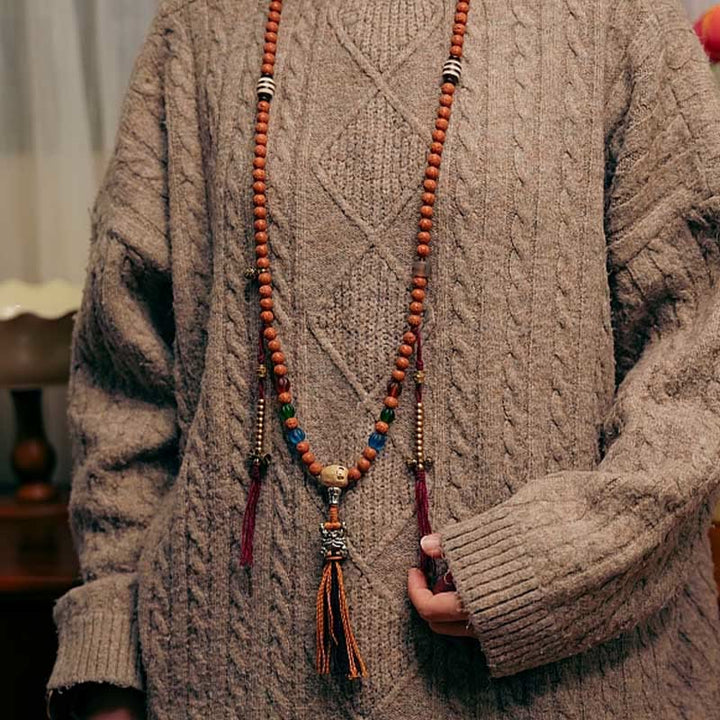Buddha Stones Tybet Bodhi Nasiona 108 Mala Koraliki Mądrość Pokój Bransoletka Naszyjnik