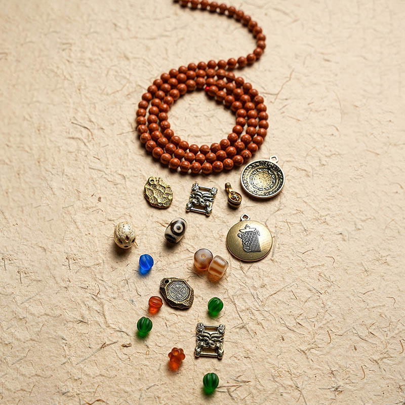 Buddha Stones Tybet Bodhi Nasiona 108 Mala Koraliki Mądrość Pokój Bransoletka Naszyjnik