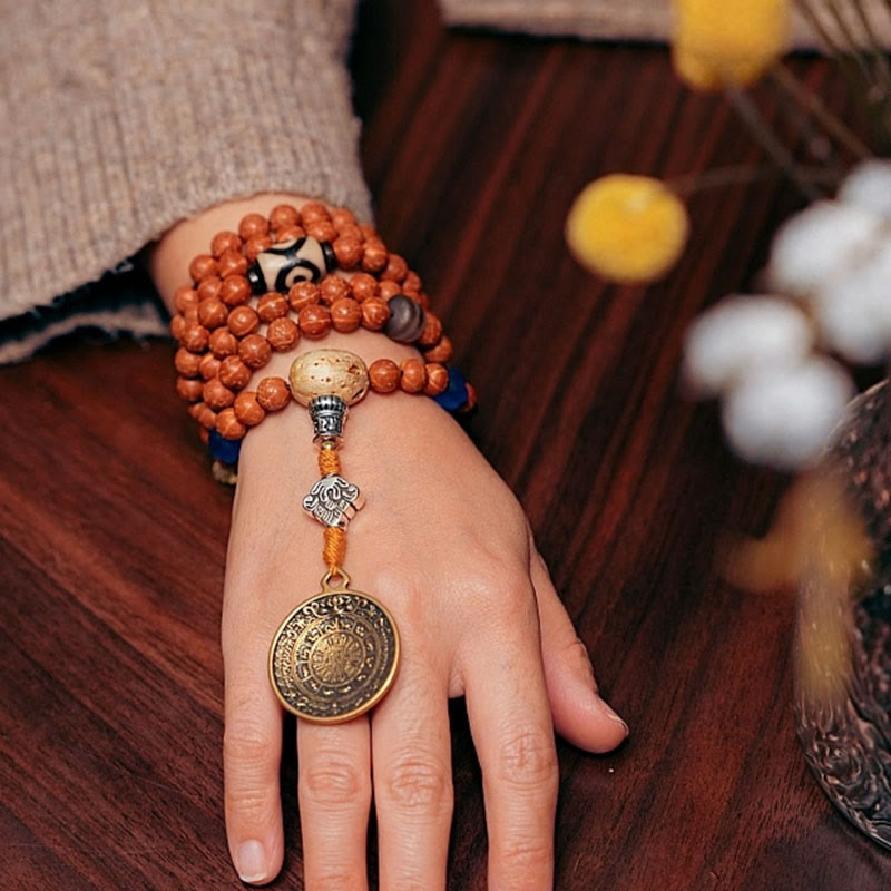 Buddha Stones Tybet Bodhi Nasiona 108 Mala Koraliki Mądrość Pokój Bransoletka Naszyjnik