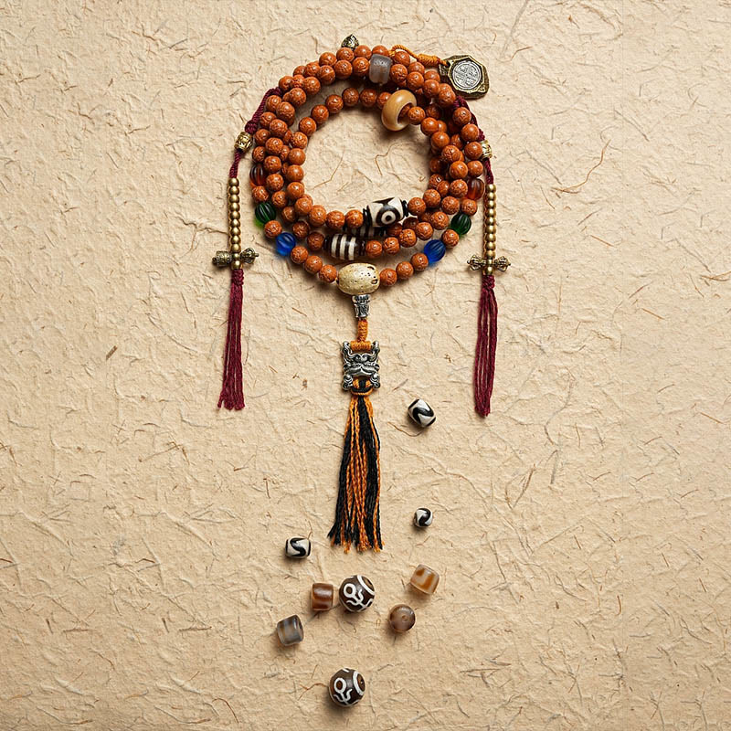 Buddha Stones Tybet Bodhi Nasiona 108 Mala Koraliki Mądrość Pokój Bransoletka Naszyjnik