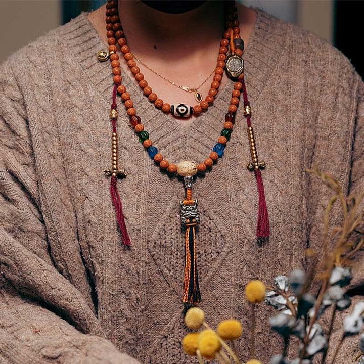Buddha Stones Tybet Bodhi Nasiona 108 Mala Koraliki Mądrość Pokój Bransoletka Naszyjnik
