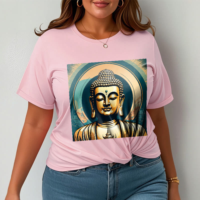 Koszulka z nadrukiem Buddha Stones Aura Golden Buddha - image 12