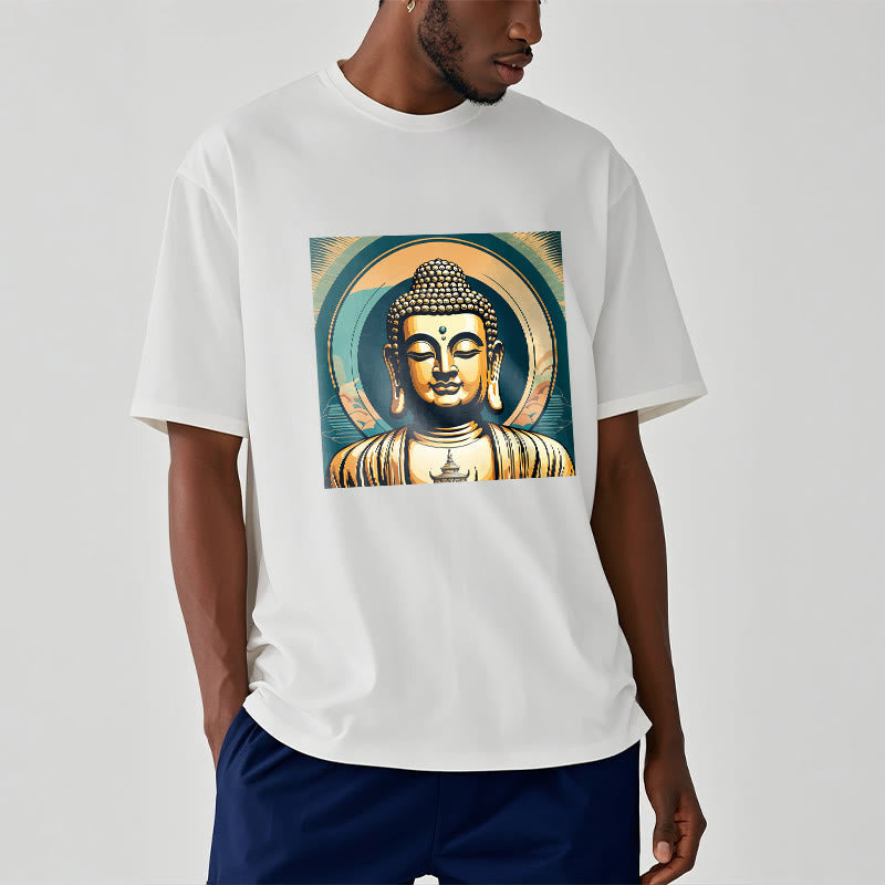 Koszulka z nadrukiem Buddha Stones Aura Golden Buddha - image 5