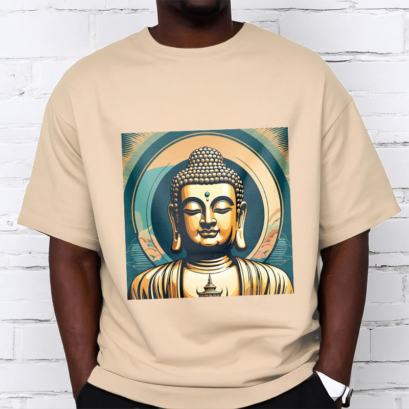 Koszulka z nadrukiem Buddha Stones Aura Golden Buddha - image 8