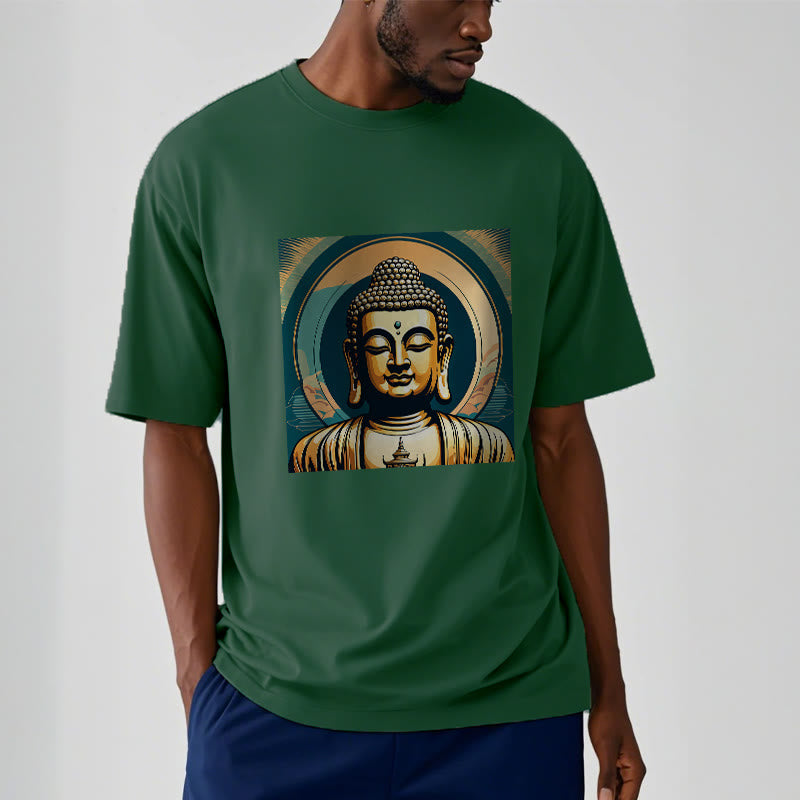 Koszulka z nadrukiem Buddha Stones Aura Golden Buddha - image 10