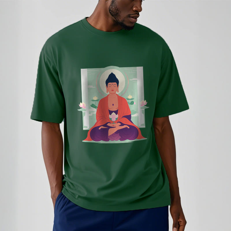 Koszulka Buddha Stones Kamienie Lotos Medytacja Budda T-shirt - image 5