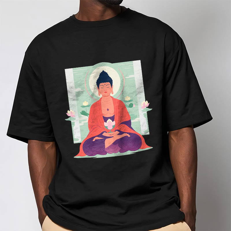 Koszulka Buddha Stones Kamienie Lotos Medytacja Budda T-shirt - image 8