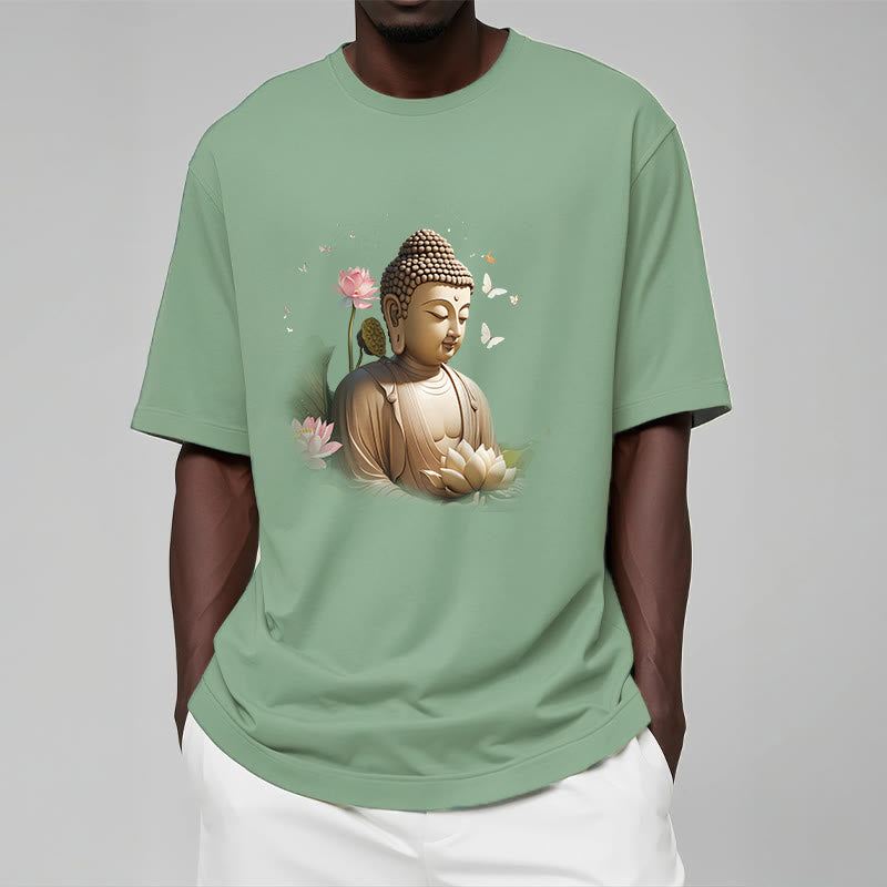 Buddha Stones Lotos Motyl Medytacja Budda Koszulka T-shirt - image 15