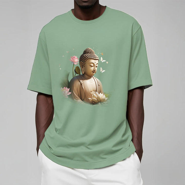 Buddha Stones Lotos Motyl Medytacja Budda Koszulka T-shirt - image 15
