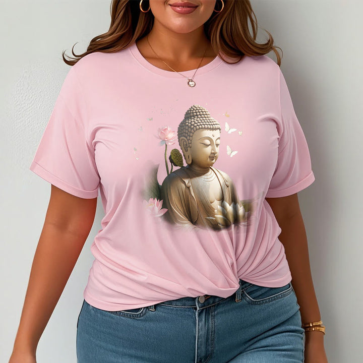 Buddha Stones Lotos Motyl Medytacja Budda Koszulka T-shirt - image 13