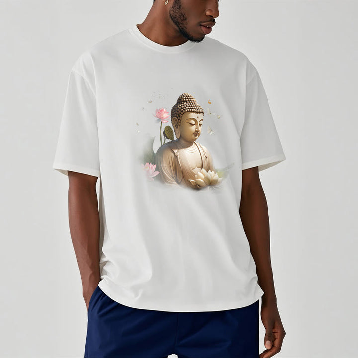 Buddha Stones Lotos Motyl Medytacja Budda Koszulka T-shirt - image 2