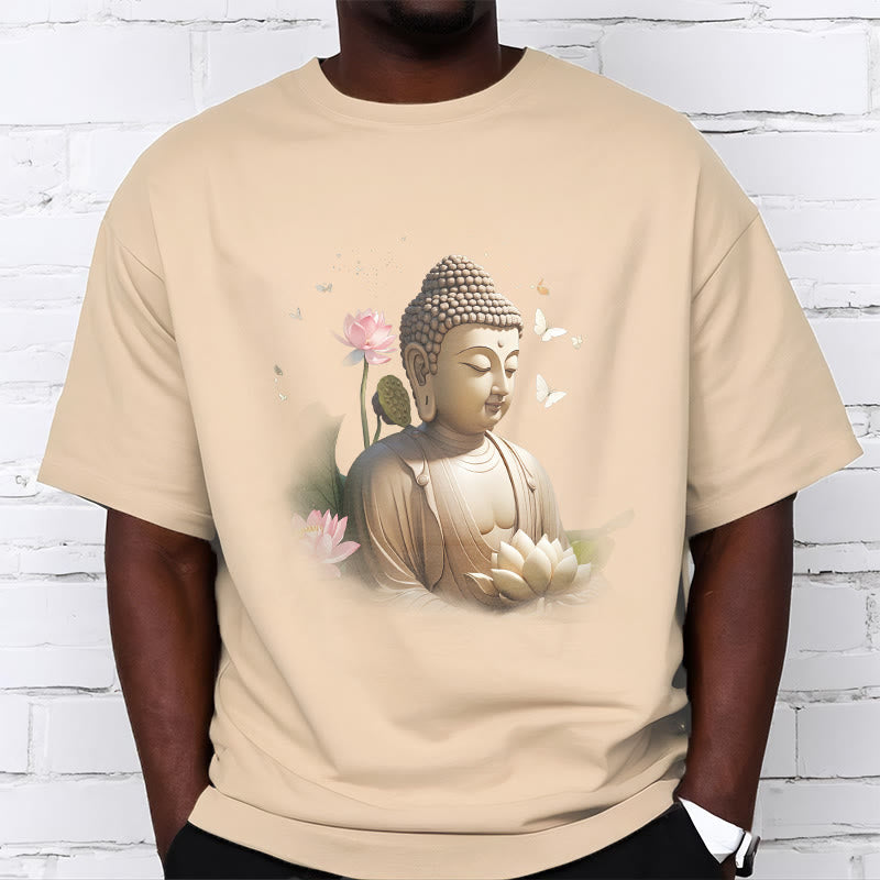 Buddha Stones Lotos Motyl Medytacja Budda Koszulka T-shirt - image 8