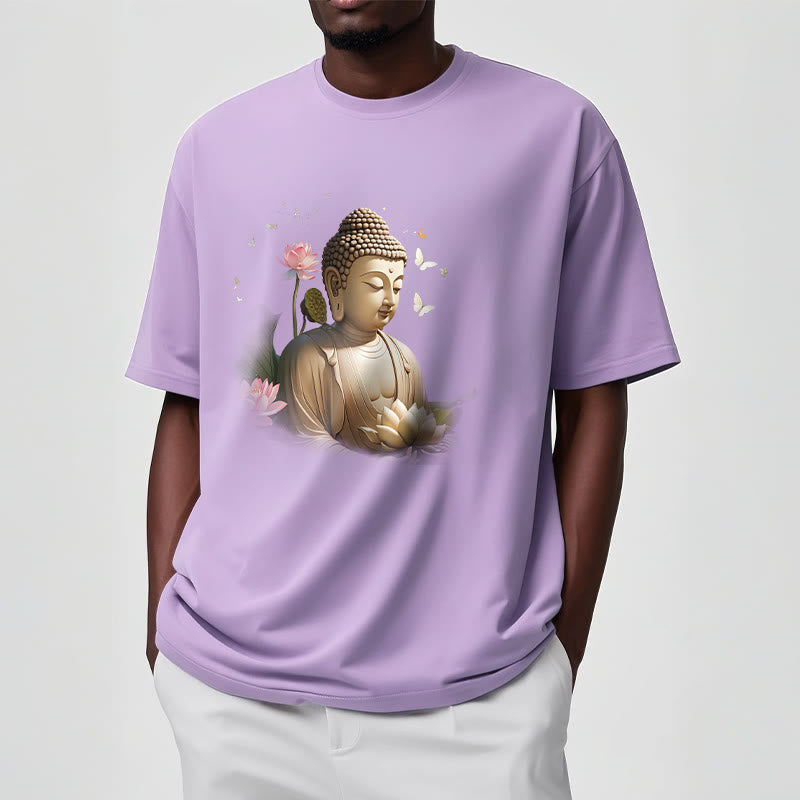 Buddha Stones Lotos Motyl Medytacja Budda Koszulka T-shirt - image 16