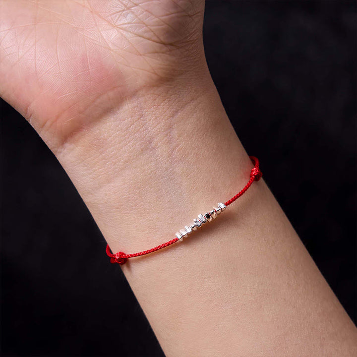 Buddha Stones Ręcznie robione 925 Srebro Sterling Małe kawałki Ochrona Pleciona Ultracienka Bransoletka Lina - image 15