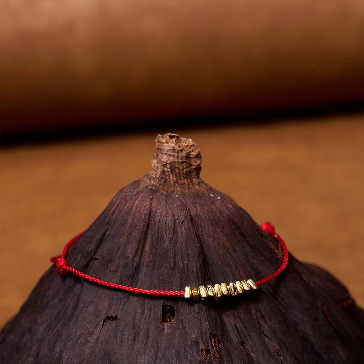 Buddha Stones Ręcznie robione 925 Srebro Sterling Małe kawałki Ochrona Pleciona Ultracienka Bransoletka Lina