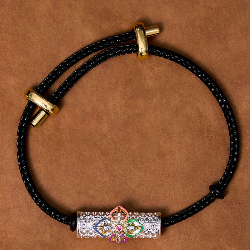 Bransoletka z czerwonego sznurka z miedzianymi Buddha Stones