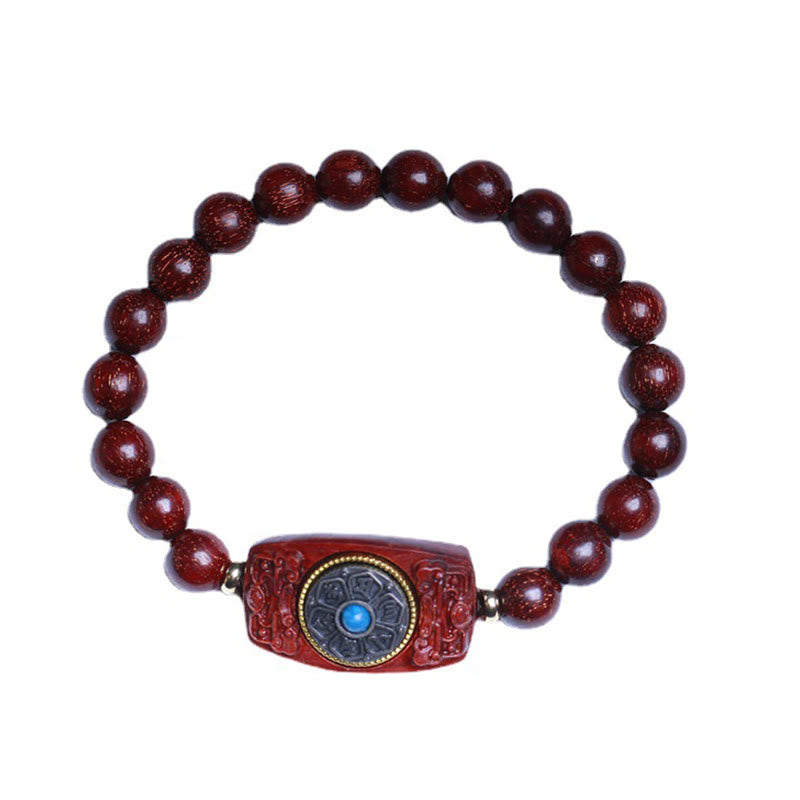 Buddha Stones Małe Liście Czerwone Drzewo Sandałowe Zielone Drzewo Sandałowe Sześć Prawdziwych Słów Bransoletka Pokoju