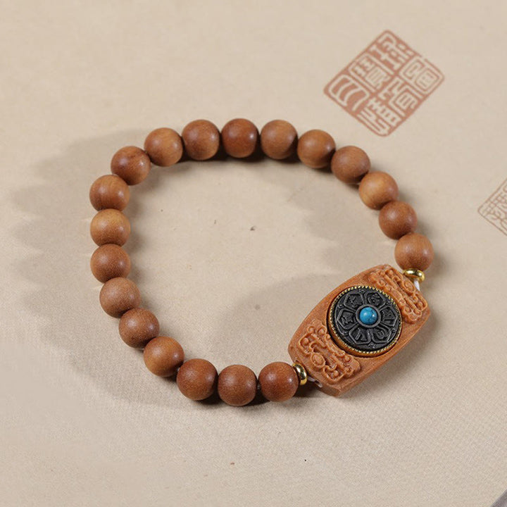 Buddha Stones Małe Liście Czerwone Drzewo Sandałowe Zielone Drzewo Sandałowe Sześć Prawdziwych Słów Bransoletka Pokoju