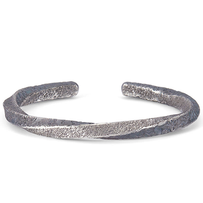 Buddha Stones Retro 999 Srebro Sterlingowe Pętla Möbiusa Wieczna Miłość Mankiet Bransoletka Bangle