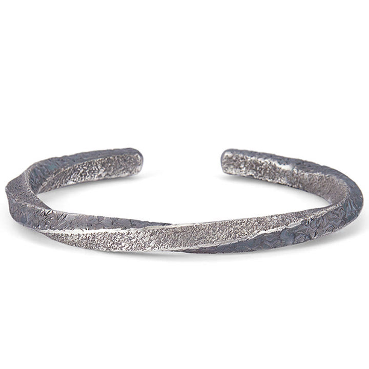 Buddha Stones Retro 999 Srebro Sterlingowe Pętla Möbiusa Wieczna Miłość Mankiet Bransoletka Bangle