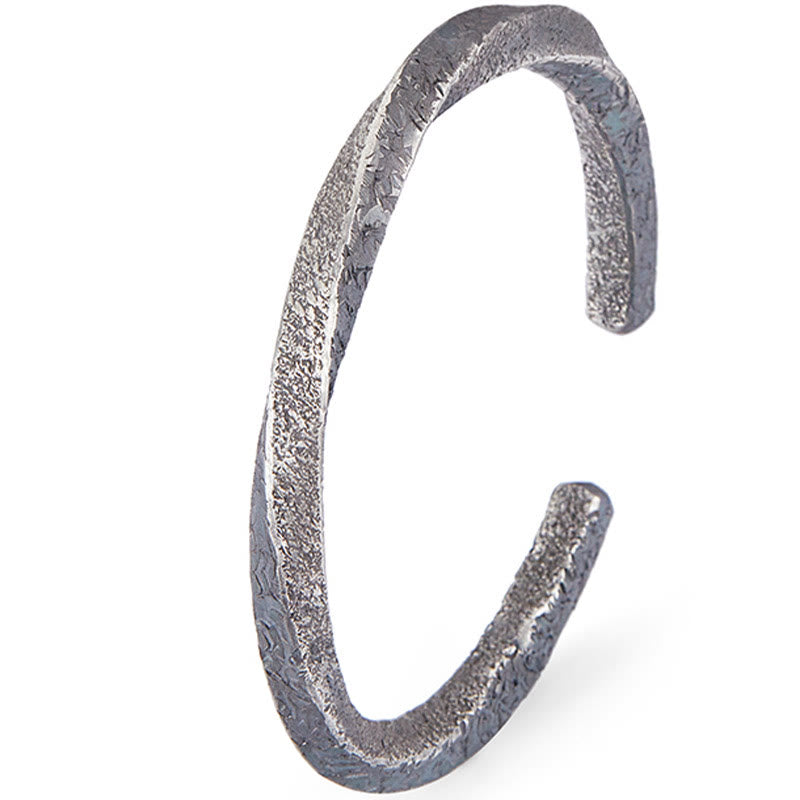 Buddha Stones Retro 999 Srebro Sterlingowe Pętla Möbiusa Wieczna Miłość Mankiet Bransoletka Bangle