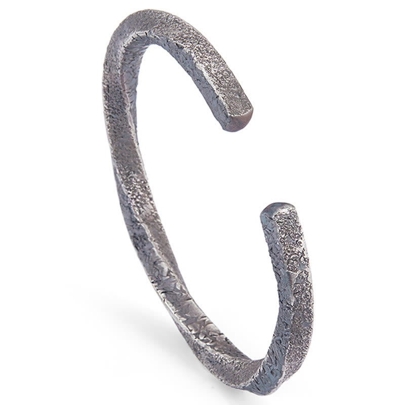 Buddha Stones Retro 999 Srebro Sterlingowe Pętla Möbiusa Wieczna Miłość Mankiet Bransoletka Bangle