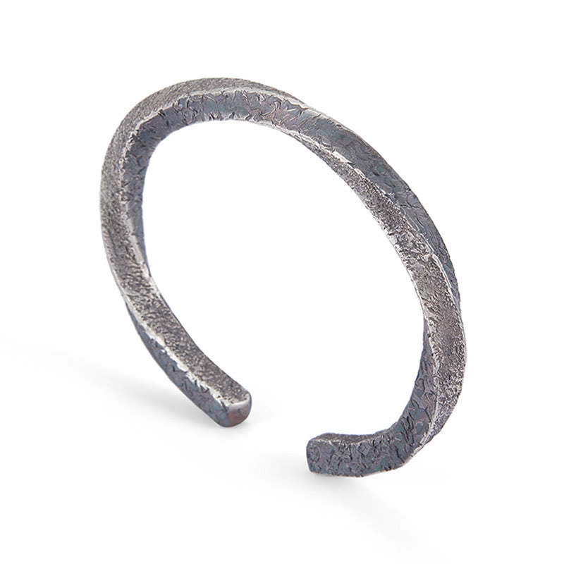 Buddha Stones Retro 999 Srebro Sterlingowe Pętla Möbiusa Wieczna Miłość Mankiet Bransoletka Bangle