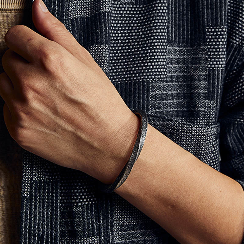 Buddha Stones Retro 999 Srebro Sterlingowe Pętla Möbiusa Wieczna Miłość Mankiet Bransoletka Bangle - image 4