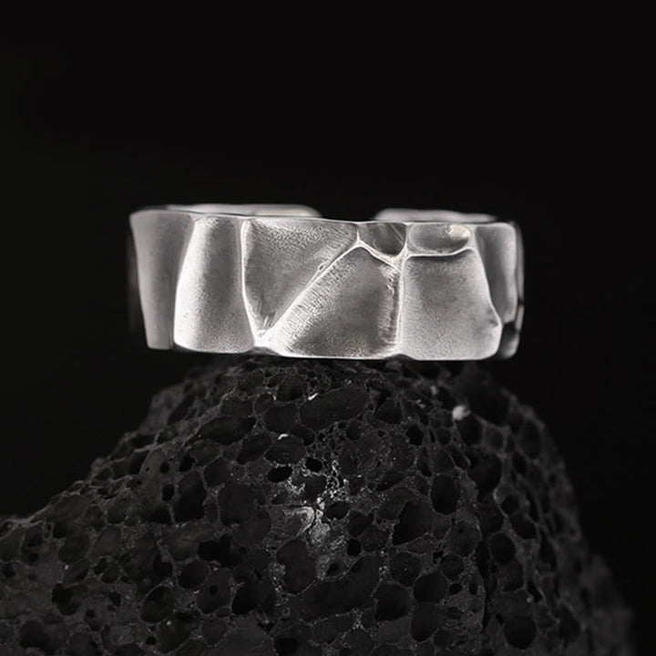 Pierścionek ochronny regulowany z Buddha Stones wykonany ze srebra próby 999 - Srebro próby 999 (średnica wewnętrzna 62,5 mm-65 mm) - image 0