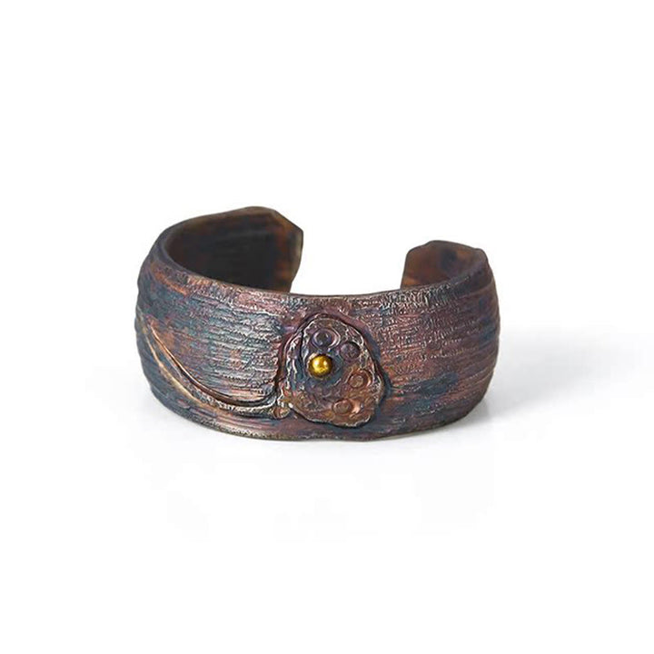 Buddha Stones Retro 999 Srebro Miedź Regulowany Pierścień Ochronny