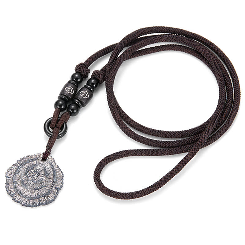 Naszyjnik z wisiorkiem z Buddha Stones 999 ze srebra wysokiej próby Sophora Flavescens z bawełnianą liną - image 3