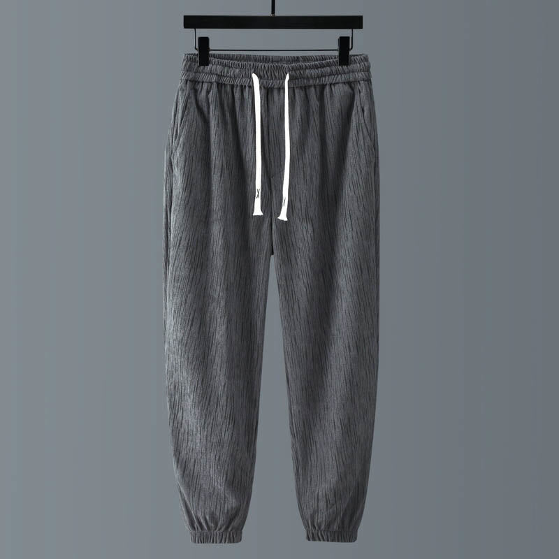 Buddha Stones PLUS SIZE Letnie spodnie męskie ze ściągaczem w jednolitym kolorze i prostymi nogawkami, z kieszeniami - image 14