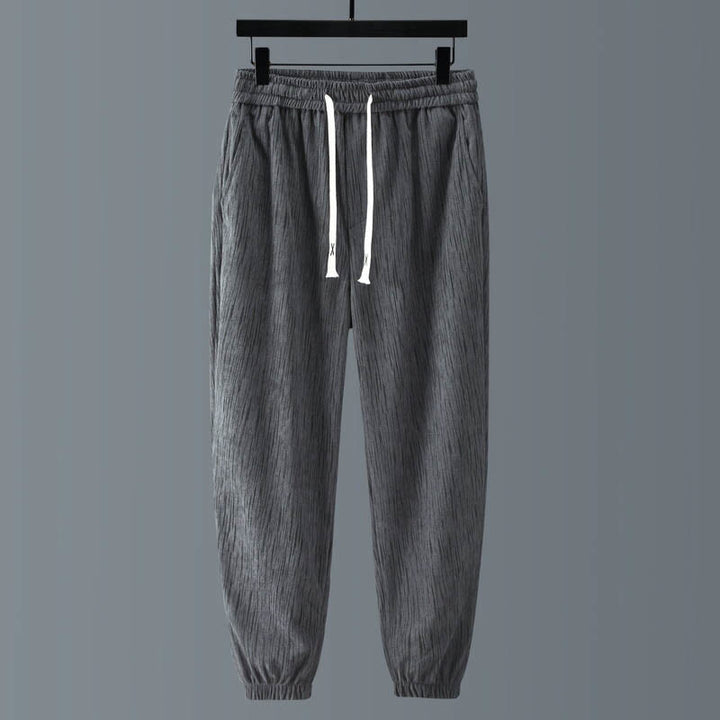 Buddha Stones PLUS SIZE Letnie spodnie męskie ze ściągaczem w jednolitym kolorze i prostymi nogawkami, z kieszeniami - image 14