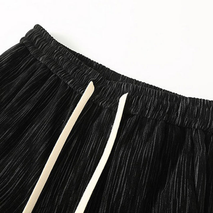 Buddha Stones PLUS SIZE Letnie spodnie męskie ze ściągaczem w jednolitym kolorze i prostymi nogawkami, z kieszeniami - image 5