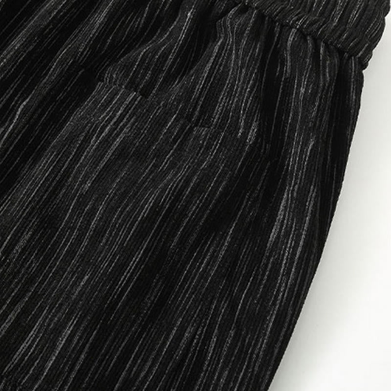 Buddha Stones PLUS SIZE Letnie spodnie męskie ze ściągaczem w jednolitym kolorze i prostymi nogawkami, z kieszeniami - image 7