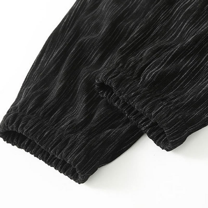 Buddha Stones PLUS SIZE Letnie spodnie męskie ze ściągaczem w jednolitym kolorze i prostymi nogawkami, z kieszeniami - image 9