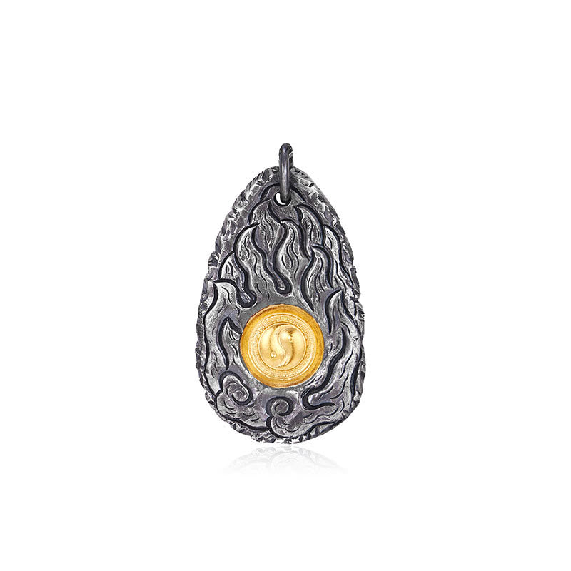 Buddha Stones 999 Srebro 999 Złoto Tai Chi Yin Yang Naszyjnik Wisiorek