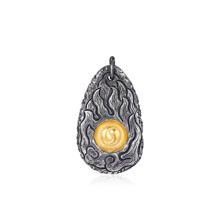 Buddha Stones 999 Srebro 999 Złoto Tai Chi Yin Yang Naszyjnik Wisiorek