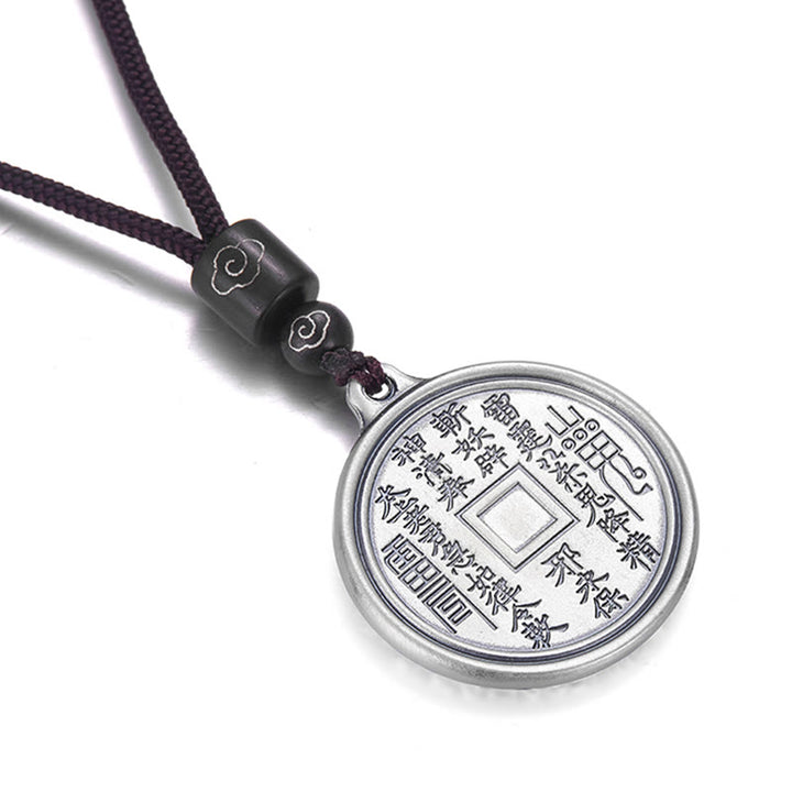 Buddha Stones 999 Srebro Sterlingowe Tai Chi Yin Yang Bagua Design Duchy Górskie Wydaj Pieniądze Naszyjnik Wisiorek - image 4