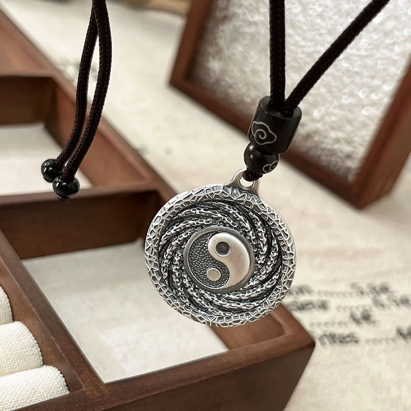 Buddha Stones 999 Srebro Sterlingowe Tai Chi Yin Yang Bagua Design Duchy Górskie Wydaj Pieniądze Naszyjnik Wisiorek - image 14