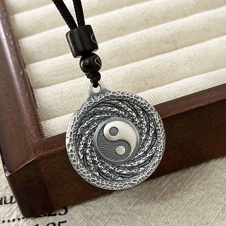 Buddha Stones 999 Srebro Sterlingowe Tai Chi Yin Yang Bagua Design Duchy Górskie Wydaj Pieniądze Naszyjnik Wisiorek - image 14